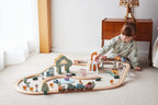 Wooden Train Track 92 Pcs Set | Polar B Grand Station Railway Toy for Kids