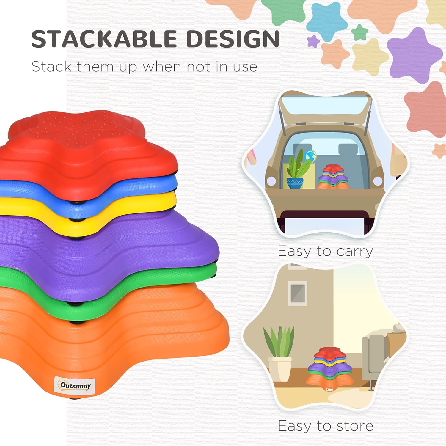 Starfish Stepping Stones Kids 11 Pcs | Balance & Motor Skills Toy Set
