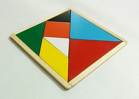 Tangram Blocks Wooden 9 Pcs | Educational Puzzle Toy for Kids