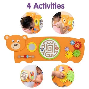 Bear Activity Wall Panel | Kids Multifunctional Learning Wall Toy 12M+