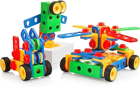 Construction Engineering 85 Pcs Building Blocks | Kids STEM Nuts & Bolts Toy Set