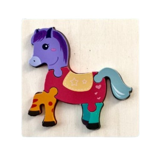 Wooden Puzzles Martin Set of 12 | Kids Educational Animal & Vehicle Puzzle Toy
