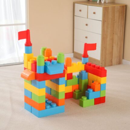 Mega Building Blocks 83 Pcs | Kids First Builders Large Construction Toy Set