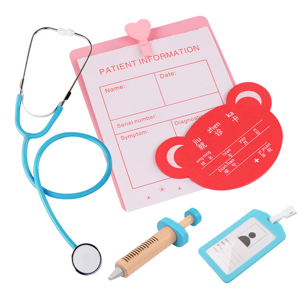 Medical check up kit Doctor Toys Kids Wooden Pretend Play Kit Games for Girls Boys
