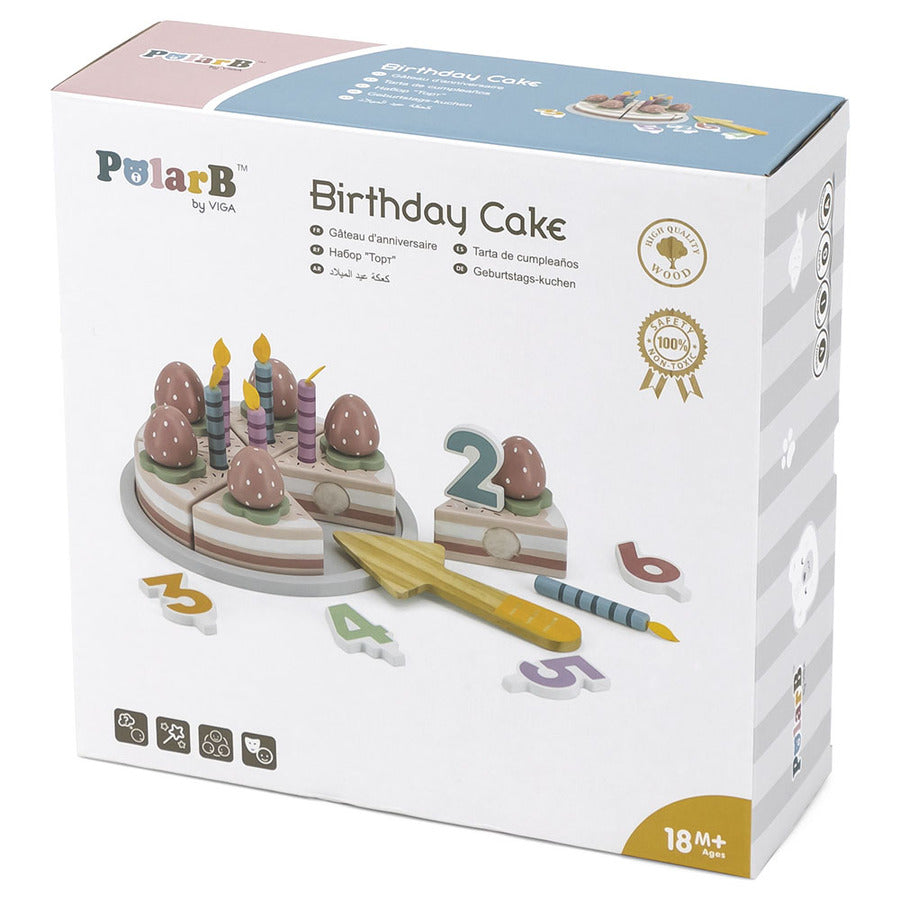 Wooden Happy Birthday Cake | Kids Pretend Play Celebration Toy Set