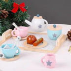 Wooden Afternoon Tea Set (15 Pcs) | Kids Pretend Play Tea Party Toy Set
