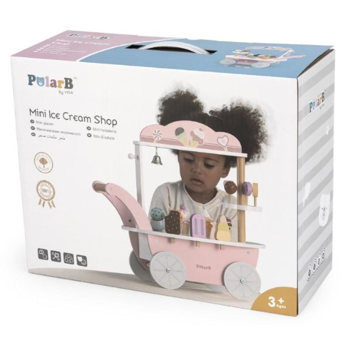 Wooden Ice Cream Cart Mini | Pretend Play Ice Cream Shop Toy for Kids