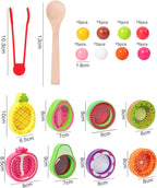 Fruit Colors Classification Toy for Kids | Wooden Color Sorting Bowl Montessori Set