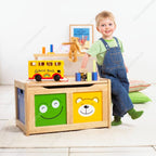 Toy Storage Box for Kids | Wooden Beechwood Role Play Toy Organizer Box