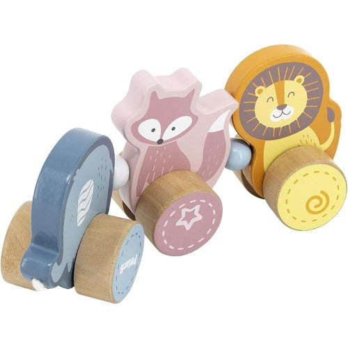 Pull Along Twisting Toy | Wooden Montessori Walking Toy for Toddlers 18M+