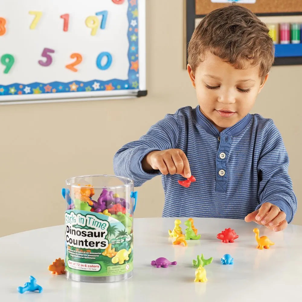 Back in Time Dinosaur Counters | 72 Pcs Math Counting & Sorting Educational Toy