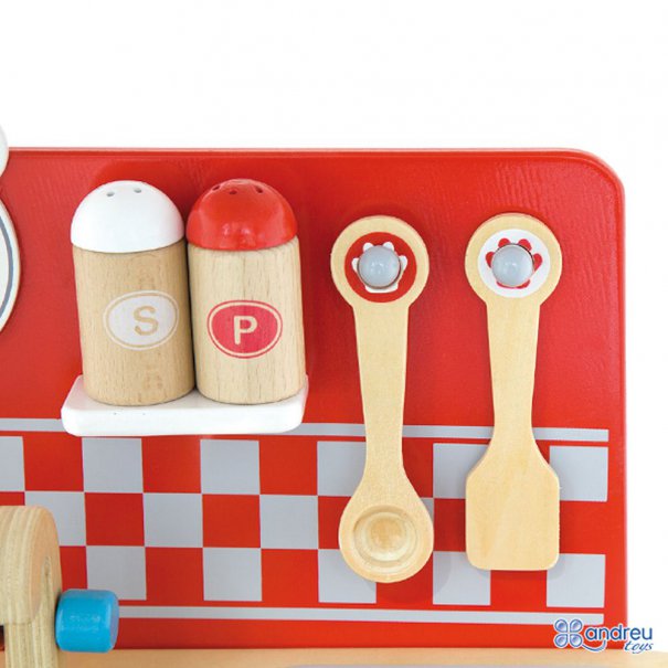 Table Top Wooden Kitchen Set with Accessories | Kids Pretend Play Cooking Toy Age 3+