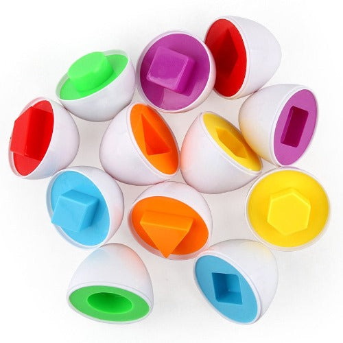 Matching Eggs 12 Pcs | Kids Shape & Color Sorting Educational Toy Set
