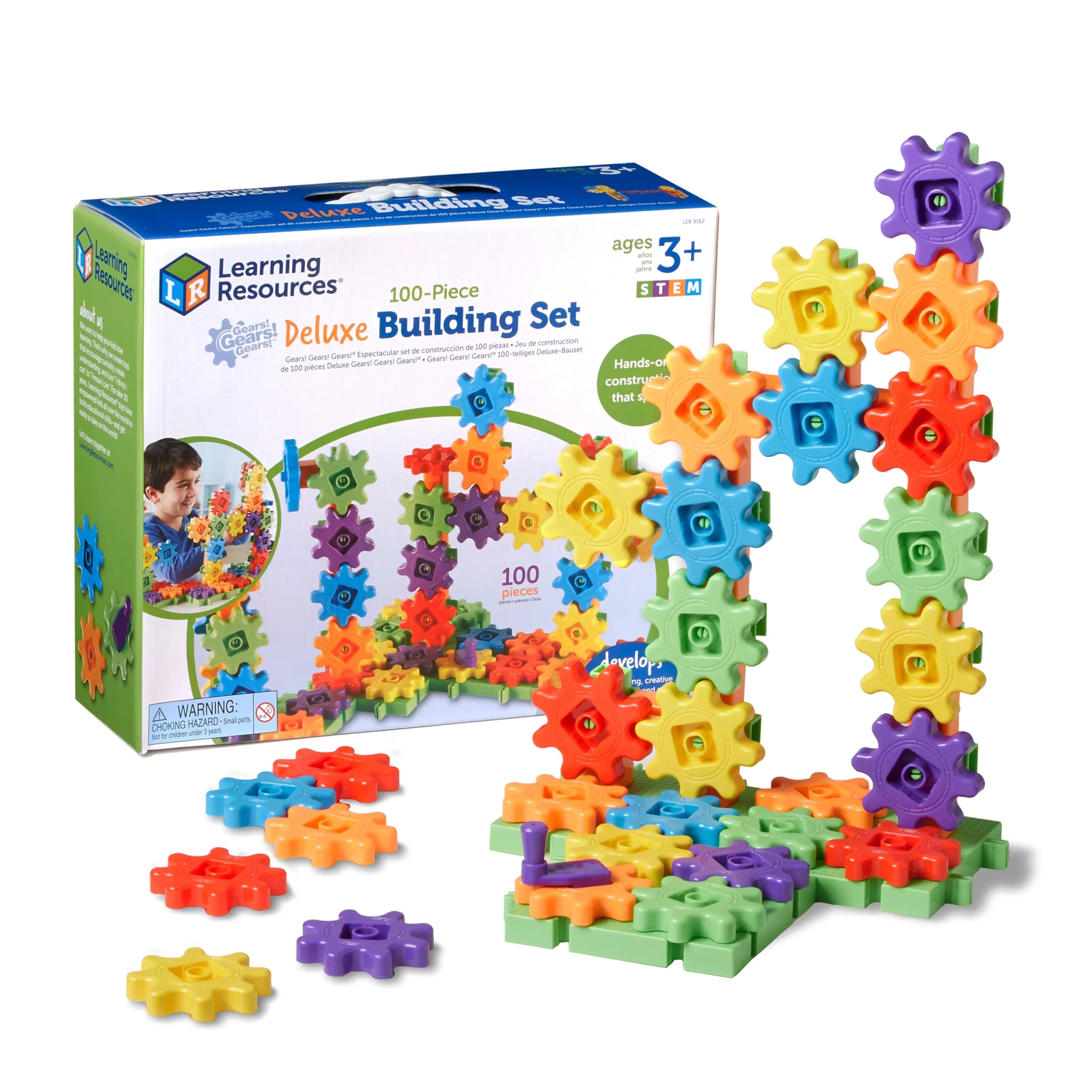 Gears! Gears! Gears! Deluxe Building Set | Kids Engineering Construction Toy 100 Pcs