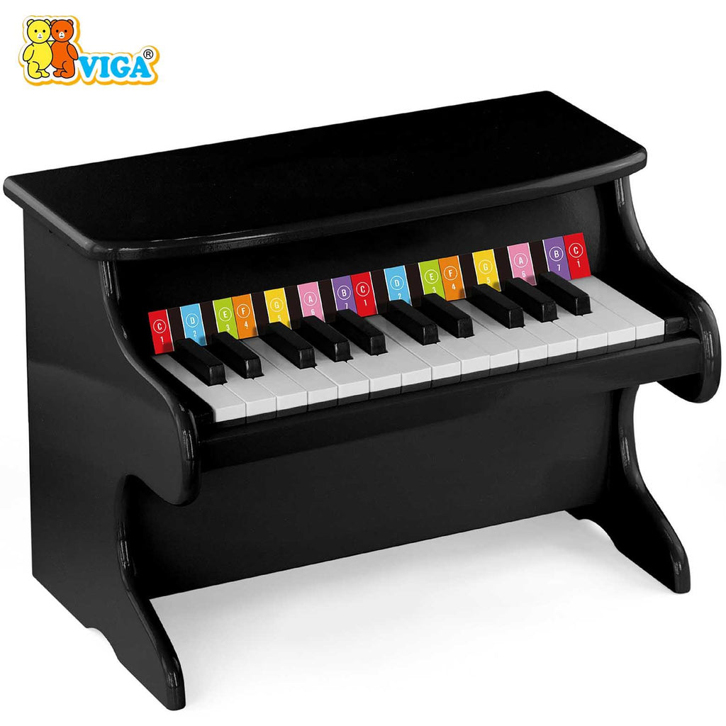 My First Piano Black | Wooden Kids Musical Piano Toy with Song Book Age 18M+