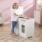 Classic White Modern Kitchen with Light & Sound | Kids Pretend Play Kitchen Set