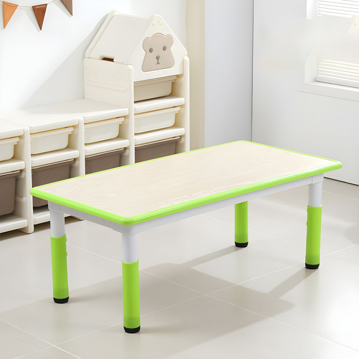 Multipurpose Adjustable Kids Table | Wooden Activity Study & Drawing Table for Ages 5–7