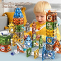 Light Magnetic Blocks Marble Run Set 174 PCS | STEM Light-Up Construction Toy for Kids