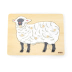 Montessori Wooden Sheep Puzzle | Animal Shape Sensory Learning Toy for Kids 18+ Months