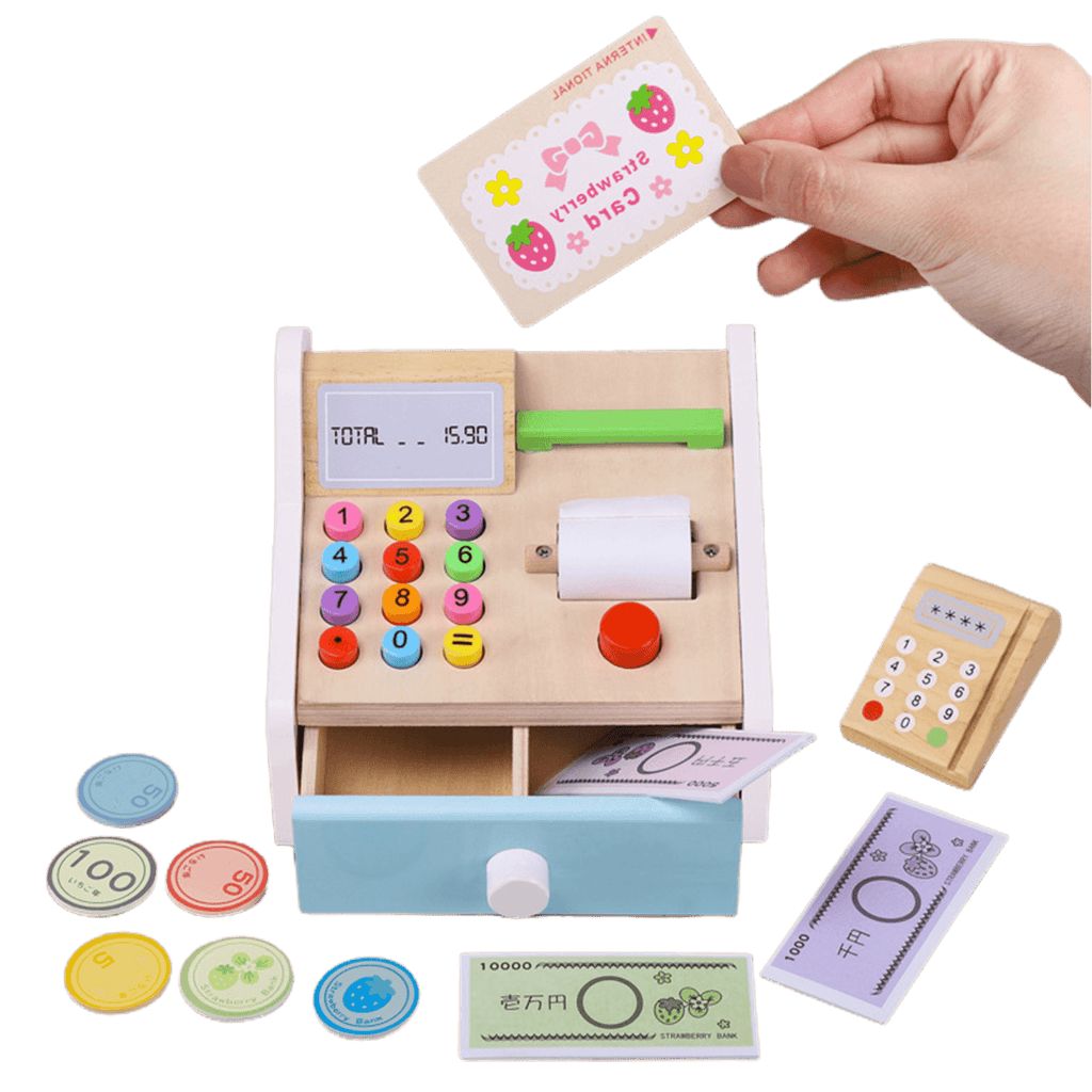 My Cash Register Toy for Kids | Pretend Play Supermarket Checkout Set with Scanner & Calculator