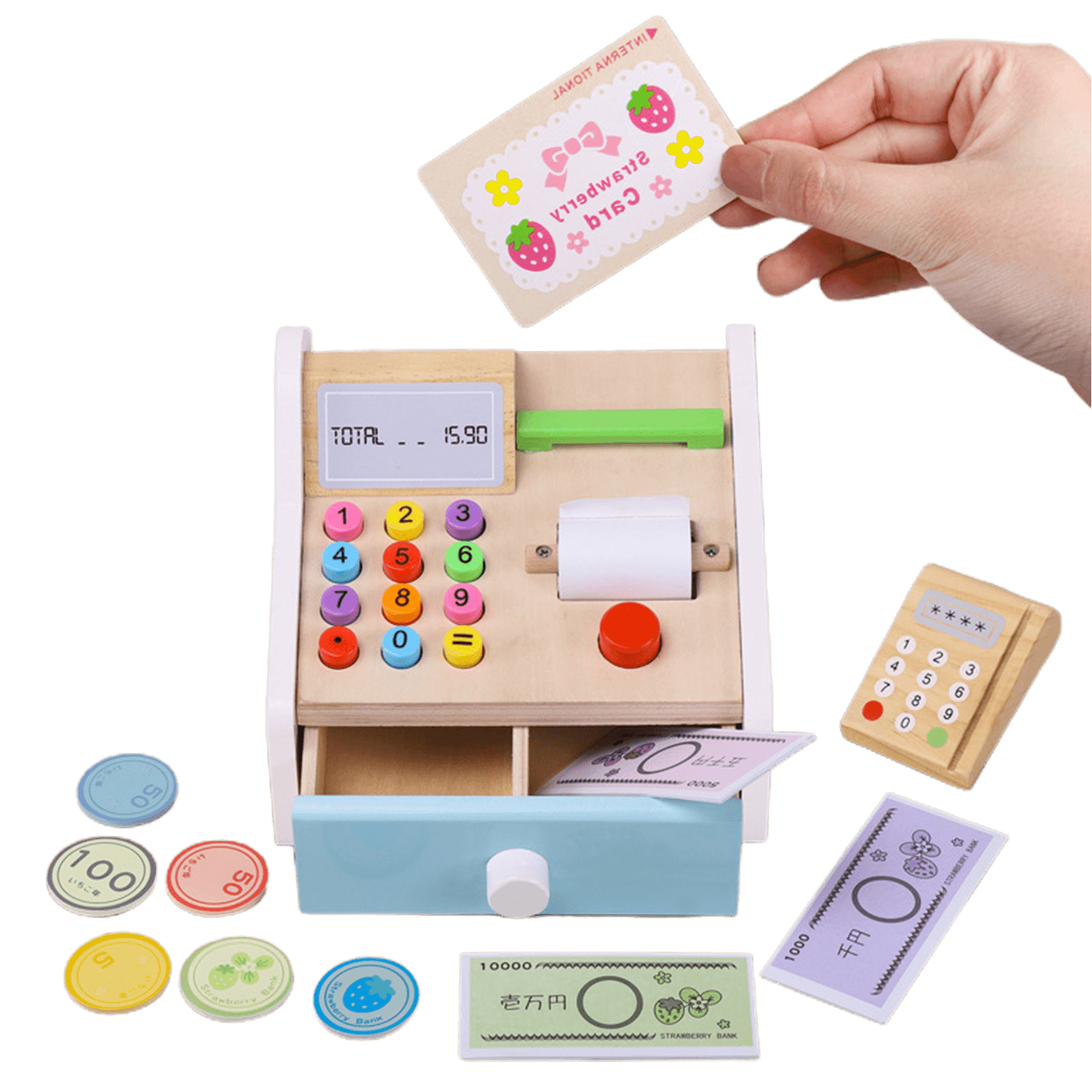 My Cash Register Toy for Kids | Pretend Play Supermarket Checkout Set with Scanner & Calculator