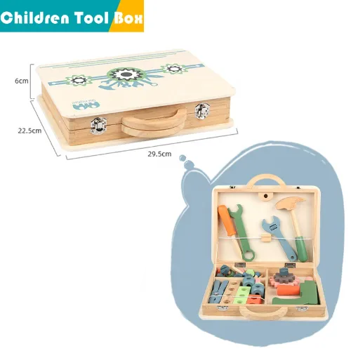 Portable Wooden Tool Box for Kids | DIY Build & Play Construction Toy Set