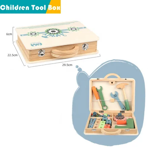 Portable Wooden Tool Box for Kids | DIY Build & Play Construction Toy Set