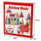 Kidpik Rainbow Wooden Blocks 24 Pcs | Kids Colorful Learning Building Toy Set