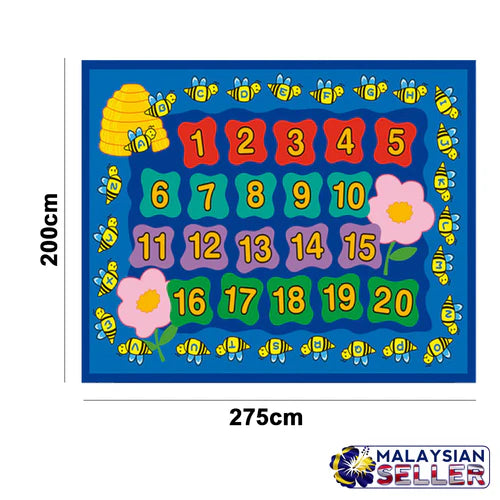 Bees Alphabet & Numbers Play Mat Kids | Educational Learning Floor Mat