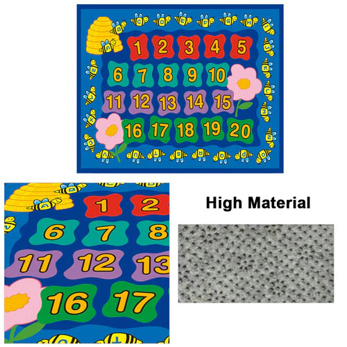 Bees Alphabet & Numbers Play Mat Kids | Educational Learning Floor Mat