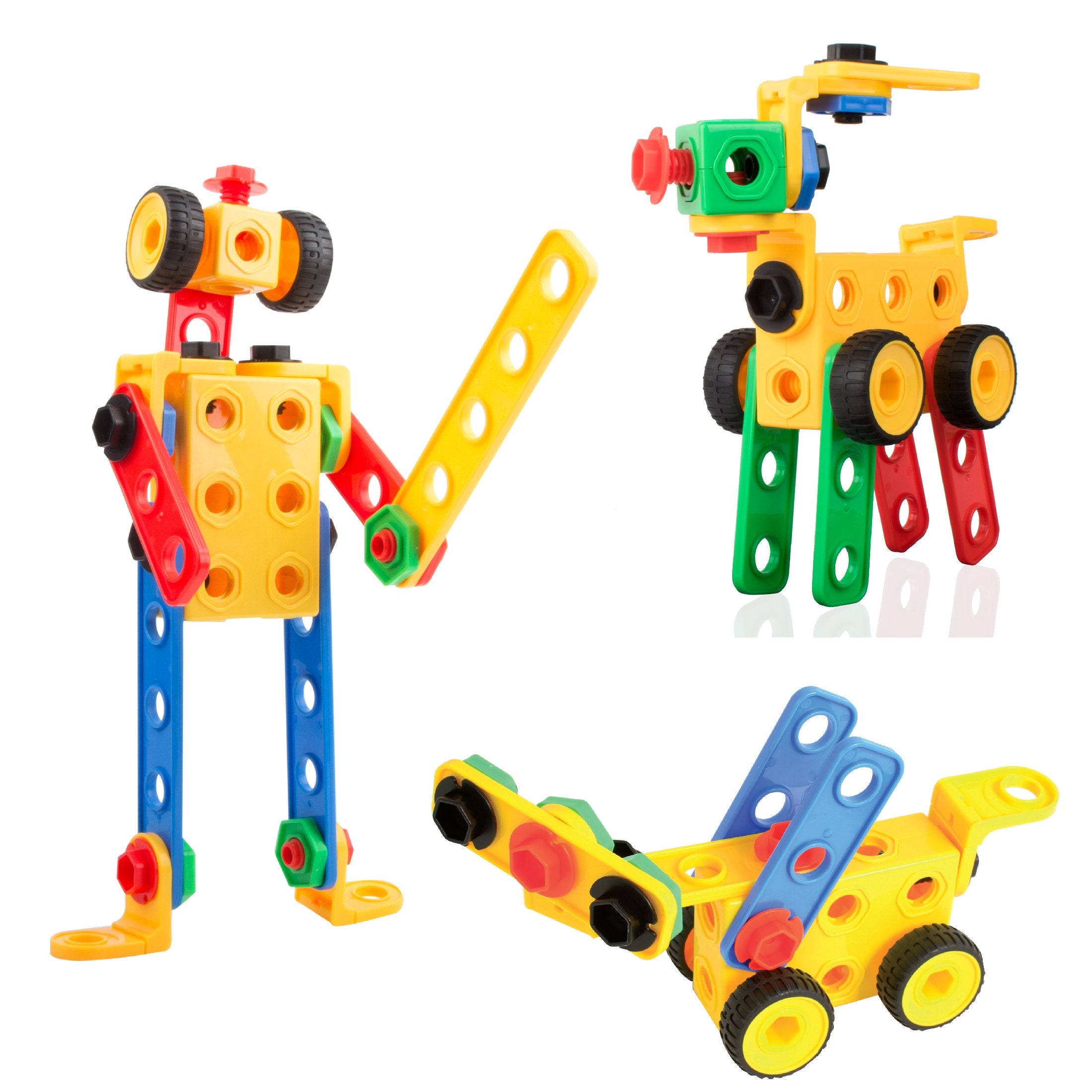 Construction Engineering Building Blocks 101 Pcs | STEM Educational Construction Toy Set for Kids