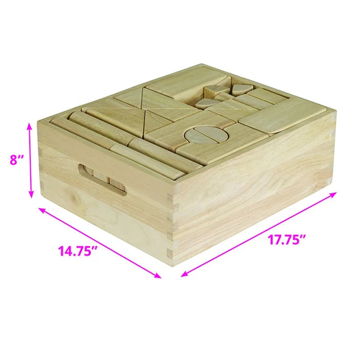 Building Shape Blocks | Wooden Montessori Construction Blocks for Kids 3+ Years