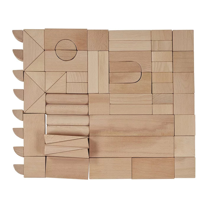 Building Shape Blocks | Wooden Montessori Construction Blocks for Kids 3+ Years