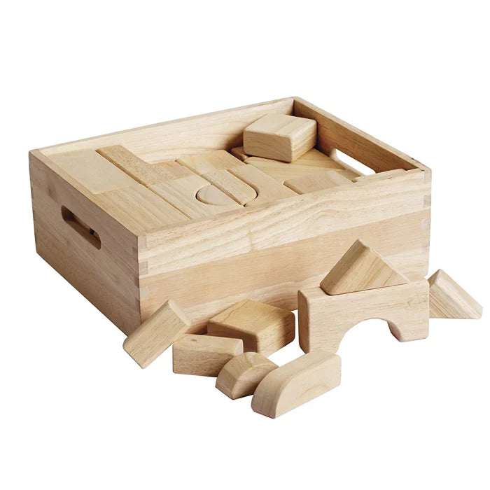 Building Shape Blocks | Wooden Montessori Construction Blocks for Kids 3+ Years