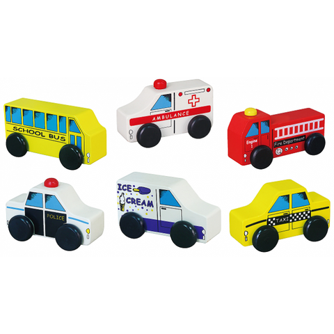 City Vehicles Wooden Set