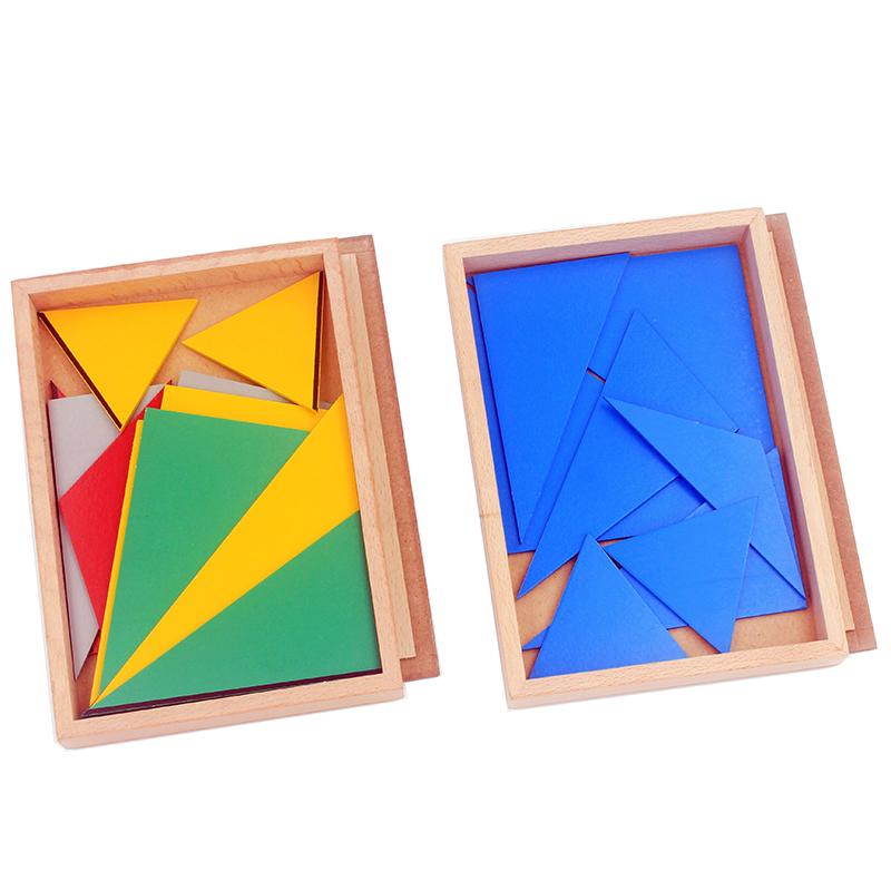 Constructive Triangles Montessori Sensorial Set | Wooden Geometry Learning Toy