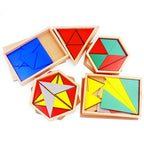 Constructive Triangles Montessori Sensorial Set | Wooden Geometry Learning Toy