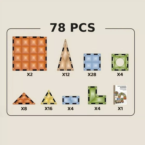 Magic Magnetic Blocks Set 78 Pieces