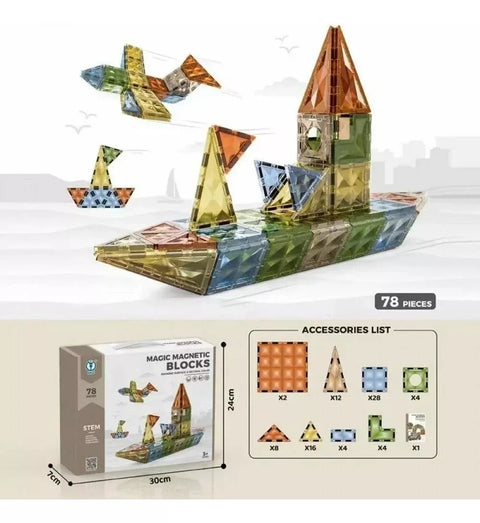 Magic Magnetic Blocks Set 78 Pieces
