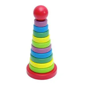 Rainbow Stacker Wooden Toy | Kids Color Sorting & Montessori Stacking Game
