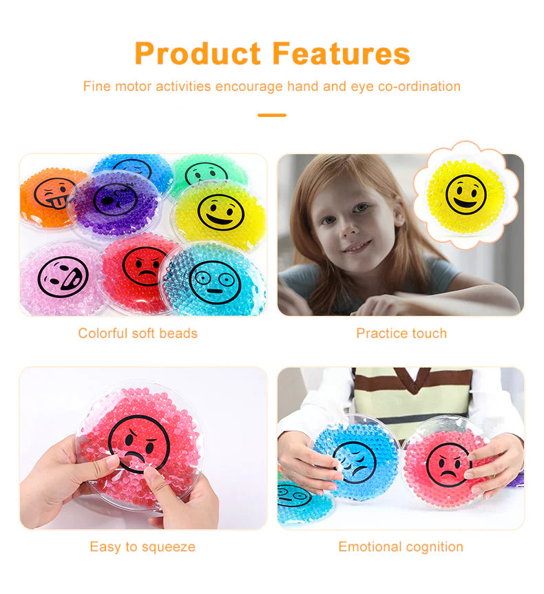 Gel Bead Emotion Sensory Fidget Bags | Kids Emotional Learning & Stress Relief Toy Set