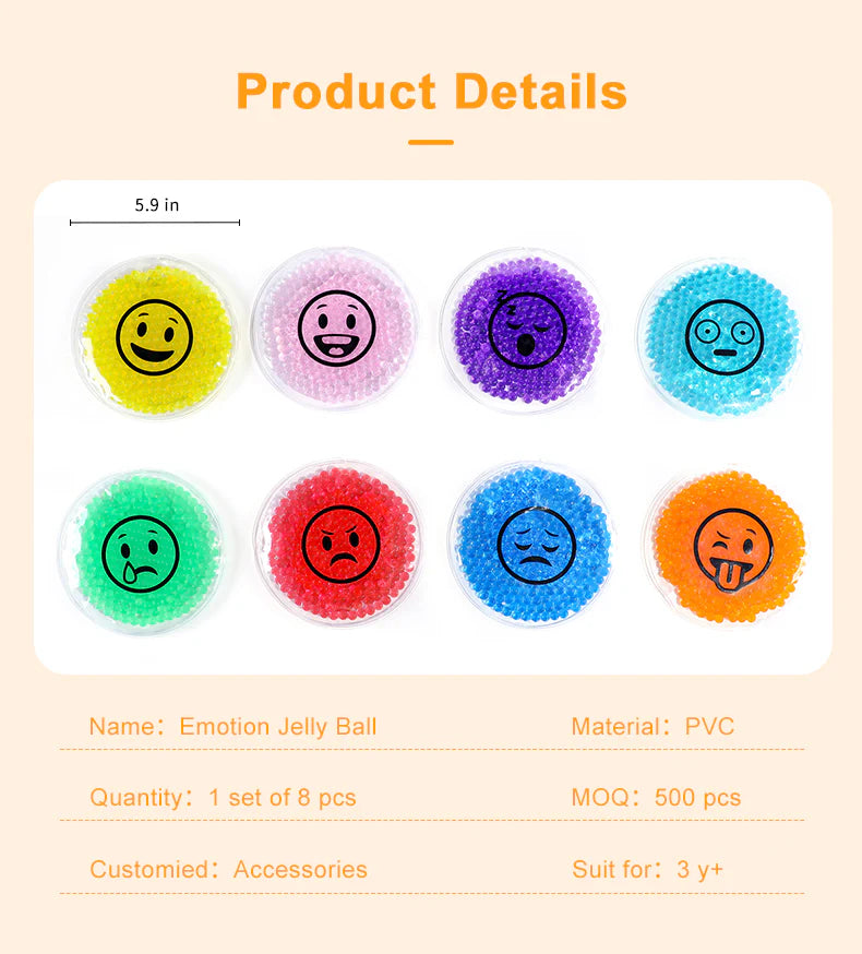 Gel Bead Emotion Sensory Fidget Bags | Kids Emotional Learning & Stress Relief Toy Set