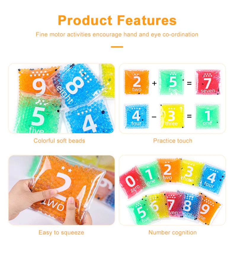 Numbers Jelly Balls 0–9 | Sensory Fidget Toy Set for Kids Motor Skills Learning