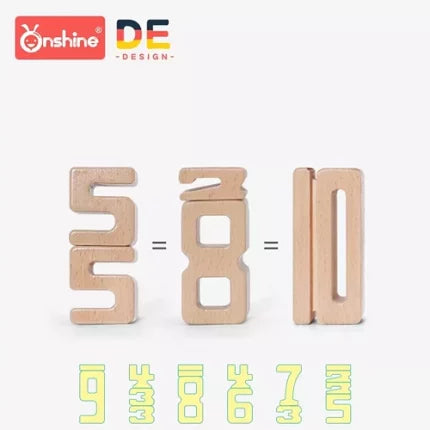 Baby Stacking Number Blocks (32 PCS) | Wooden Math STEM Learning Toy for Kids