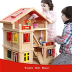 Happy Family Doll House Set | Wooden Dollhouse with Furniture & Accessories for Kids