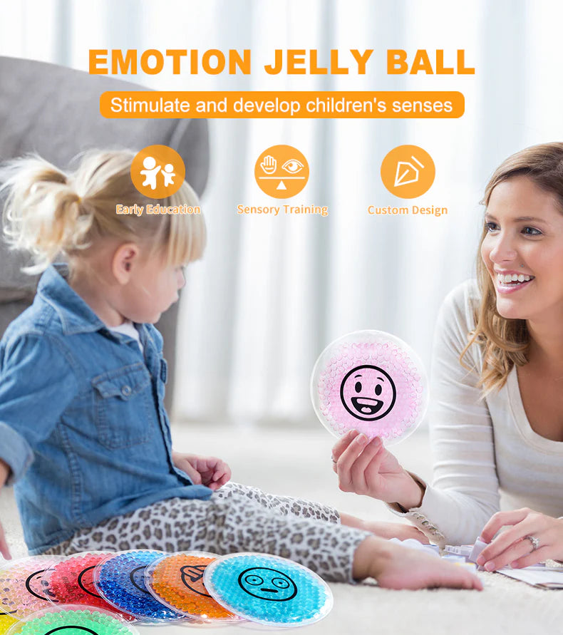 Gel Bead Emotion Sensory Fidget Bags | Kids Emotional Learning & Stress Relief Toy Set