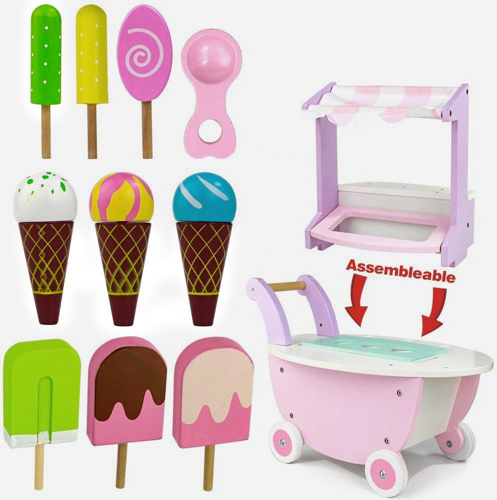 Wooden Ice Cream Sweet Dessert Shop | Kids Pretend Play Dessert Kitchen Toy Set