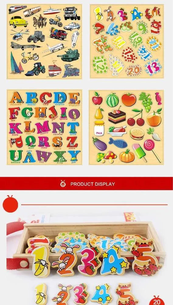 Magnetic Marine Animals, Food Items & Vehicles Puzzle Set | Kids Learning Toy (3 Packs)