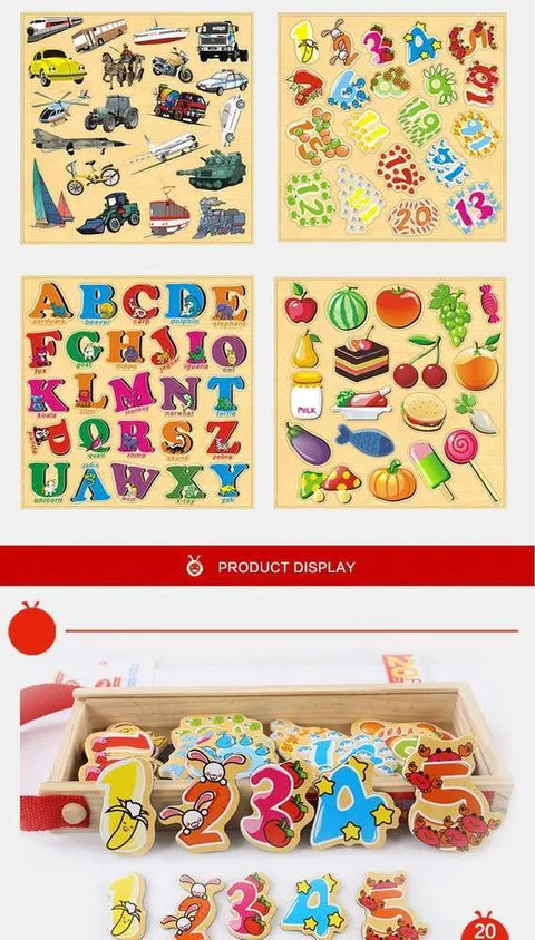 Magnetic Marine Animals, Food Items & Vehicles Puzzle Set | Kids Learning Toy (3 Packs)