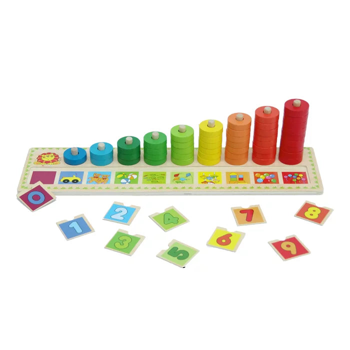Mathmatical Rainbow Circles | Kids Wooden Counting & Learning Puzzle Toy